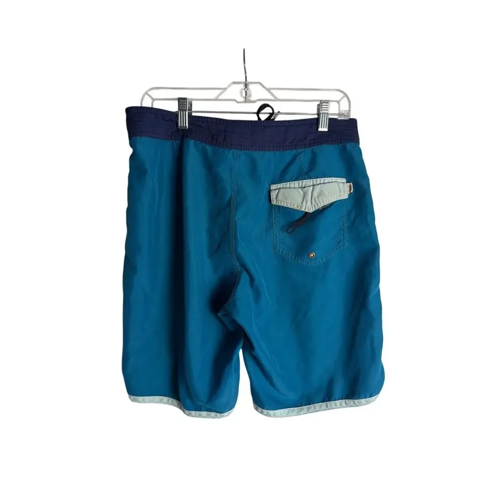 Vans Off The Wall Colorblock Board Shorts Swim Trunks Blue Teal 34